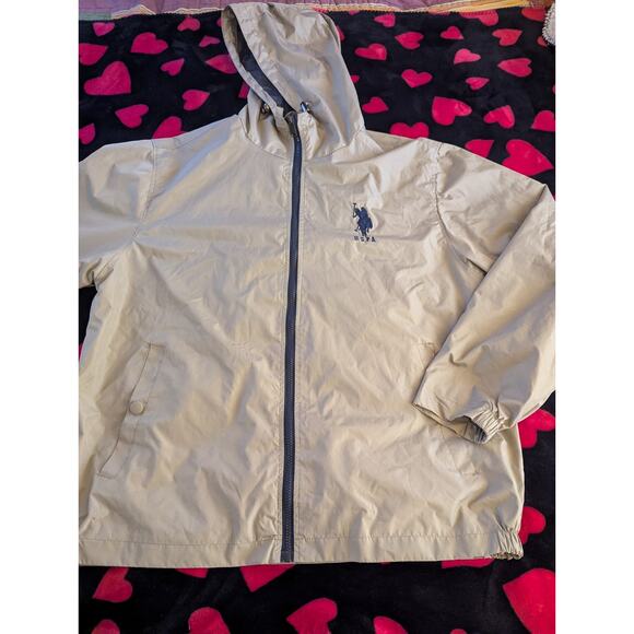U.S. POLO ASSN. Men's Jacket Beige - EXTRA LARGE -Lined Rain Windbreaker Size XL - Picture 1 of 9